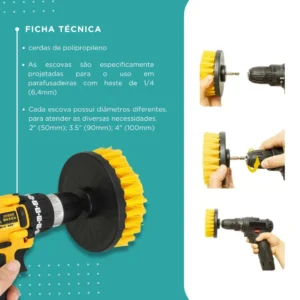 Kit 3 Escovas De Limpeza3