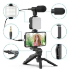 TriPod Celular Estabilizador Luz Led Com Microfone Gravacao2