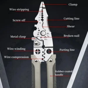 Alicate de Cortador de Fio Multifuncional Ferramenta Profissional de Cabo de Crimpagem Cortador de Fio e Decapador2