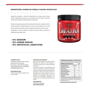 Creatina Monohidratada Pura 300g Hardcore Integralmedica4