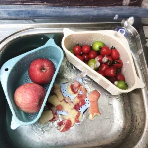 Escorredor Ajustável Pia Cozinha Retrátil Frutas Legumes7