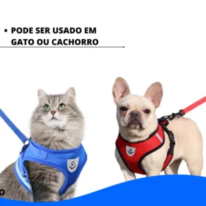 Guia Coleira de Malha Flexível com Colete Peitoral Ajustável7