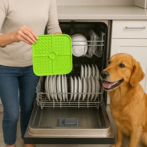 Tapete Lambedor Inibidor de Ansiedade Silicone com Ventosa Comedouro Lento Pet ,Cães E Gatos Grande1