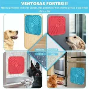Tapete Lambedor Inibidor de Ansiedade Silicone com Ventosa Comedouro Lento Pet ,Cães E Gatos Grande4