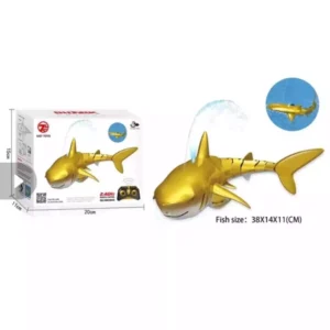 Tubarão Controle Remoto Com Luz Brinquedo Simulação Robô Submarino2