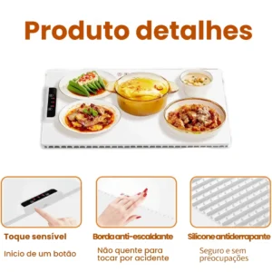 Bandeja De Aquecimento Elétrica Com Temperatura Ajustável Dobrável6