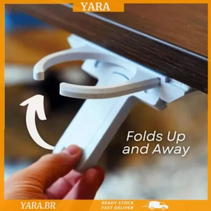 Suporte De Copo De Mesa Dobrável Sob A , Para Bebidas Retraídas (Branco)3