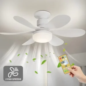 Ventilador De Teto Wind Light Silent Controle Remoto Lâmpada Led Silenciosa 6 Folhas