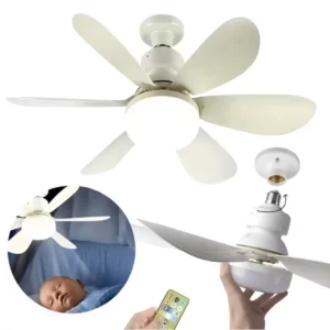 Ventilador De Teto Wind Light Silent Controle Remoto Lâmpada Led Silenciosa 6 Folhas1