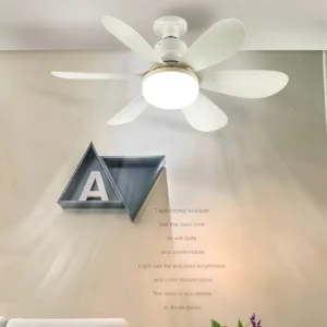 Ventilador De Teto Wind Light Silent Controle Remoto Lâmpada Led Silenciosa 6 Folhas4