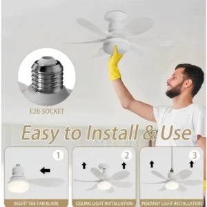 Ventilador De Teto Wind Light Silent Controle Remoto Lâmpada Led Silenciosa 6 Folhas6