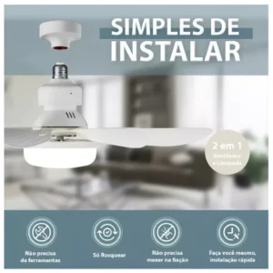 Ventilador De Teto Wind Light Silent Controle Remoto Lâmpada Led Silenciosa 6 Folhas9